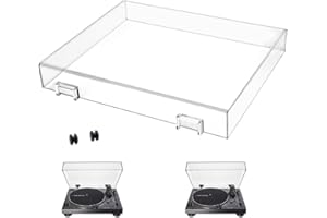 YJNBEST Stereo Turntable Dust Cover Protector Compatibe with Audio AT-LP120XUSB-BK/AT-LP120XBT-USB-T-e-c-h-n-i-c-a, Clear Acrylic Stereo Turntable Dustcover for Modern Vintage Record Players, Clear