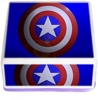 Captain America 7.5" Inch Square Edible Cake Topper Decoration - Printed on 0.7mm thick Rice Paper / Edible Wafer - Complete with FREE Banner!