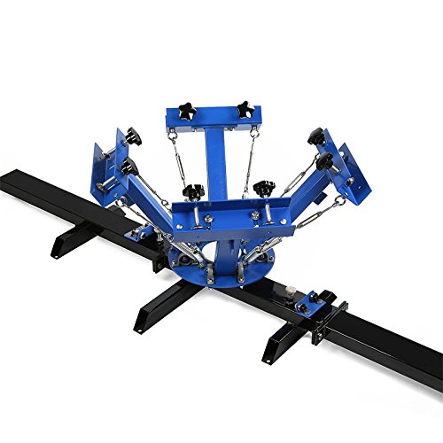 SHZOND Screen Printing Press 4 Color 2 Station Silk Screen Machine 21.7" x 17.7" Removable Pallet Screen Printing Machine Press for T-Shirt DIY Printing (4 Color 2 Station) - Thumbnail 3