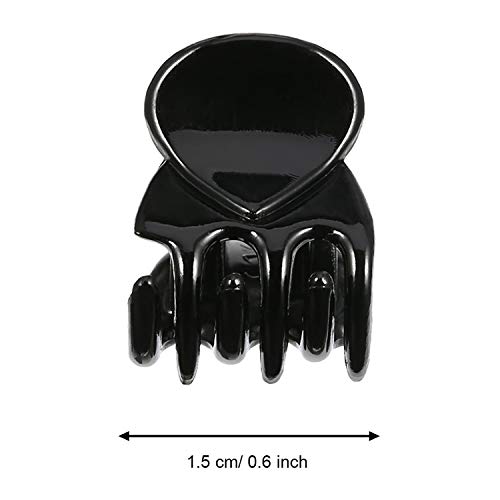 TASSE Mini Hair Clips Plastic Hair Claws Pins Clamps for Girls and Women (12 Pieces, Black) - Image 3