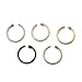 Honbay 5PCS Fashion Rhinestone Nose Ring Stainless Steel Nose Ring Fake Nose Ring Non-Piercing Nose Ring