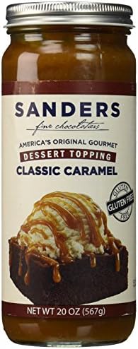 Sanders Caramel Topping Sauce, Ice Cream Sundae Dessert Topping, 20 oz Jar