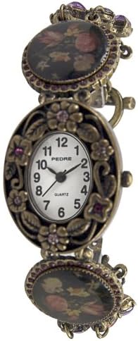 Pedre Women's 4971GX Antique Gold-Tone Crystal Charm Watch