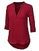 Doublju Classic High-Low Popover Chiffon Blouse Tops For Women With Plus size