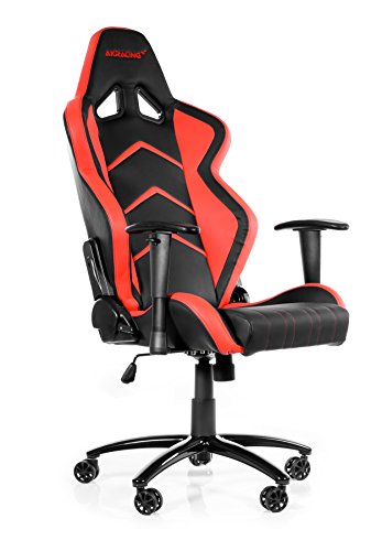 AKRacing Racing Style Desk Office Gaming Chair with High Backrest, Recliner, Swivel, Tilt, Rocker and Seat Height Adjustment Mechanisms. PU Leather (Red)