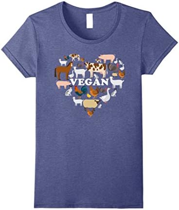 Womens Vegan Shirt Friends Not Food Small Heather Blue