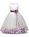 NNJXD Girl Tutu Flower Petals Bow Bridal Dress for Toddler Girl Size 6-7 Years Big Purple
