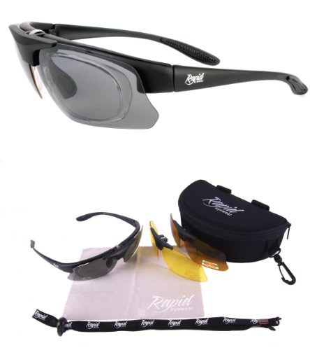 Rx Polarized Rx Sport Sunglasses for Spectacle Wearers, With Interchangeable Lenses