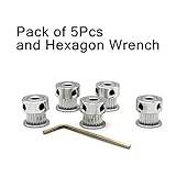 (Pack of 5pcs) Timing Belt Pulley Wheel(20Teeth 5mm Bore) for 3D Printer 6mm Width Timing Belt (20T)