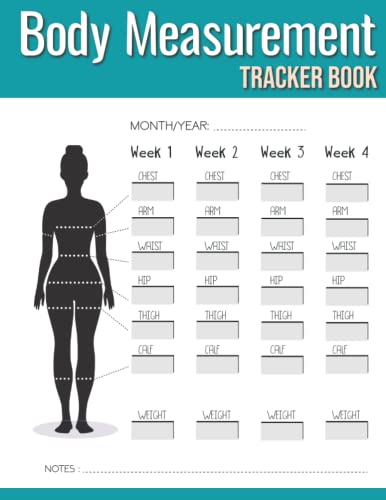 Body Measurement Tracker Book Weekly Body Measurement Chart for Women 