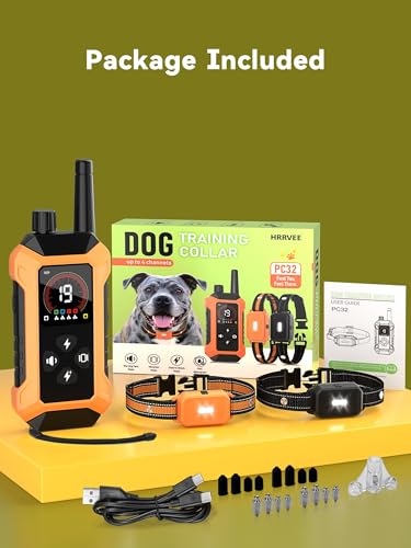 Dog Shock Collar with Light 2 Pack (5–150Lbs), 4400FT Waterproof 2 Dog Training Collar with Remote Control 5 Training Modes Rechargeable Electric Dog Collar, E Collars for Small Medium Large Dogs