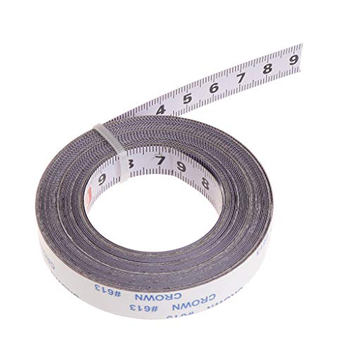 Hacloser Miter Track Tape Measure Self Adhesive Metric Steel Ruler Miter Saw Scale for T-Track Router Table Saw Band Track Stop Saw Woodworking Tool 1/2/3/5M (Middle to Both Sides, 2M)