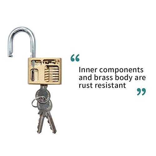 CINCINNO Set of 12 Solid Brass Keyed Alike Padlocks，19/16 inch (40mm