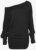 Crazy Girls Women's Long Sleeve Off Shoulder Plain Batwing Top