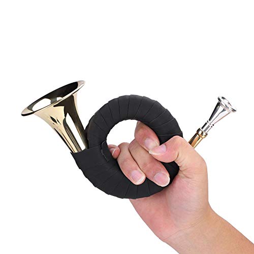 Bb Pocket Hunting Horn,Brass Hunting Horn Musical Instruments with Carry Bag Stand Cleaning Cloth and Bracket - Thumbnail 7