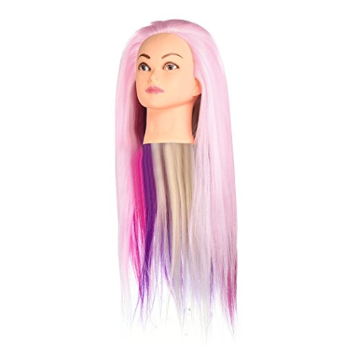 Leewa Colorful Cosmetology Mannequin Manikin Training Head Model - 65cm Hair Length (65cm, A)