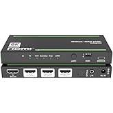 Wilxisum 8K@60 HDMI2.1/eARC Audio Extractor/Adapter, Out Audio to Soundbar/Amplifiers Through HDMI, Optical, RCA Port, Support 4K120Hz, HDR10+, Dolby Vision, Dolby Atmos, DTS:X, Audio Pass Through