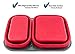 Collapsible Lunch Box - Best Bento Silicone Lunchbox With Two Compartments, BPA Free, Great for School, Red