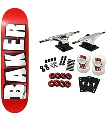 Amazon.com : Baker Skateboard Complete Logo Red/White 7.56