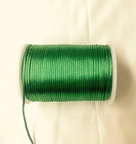 Satin Rat tail cord 2.5mm for macrame, jewelry, decorations selling per Roll/110 yard in Dark Green, Available in 21 Colors