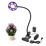 Timack LED Grow Light 10W Desk Plant Grow Lamp Clip Blue/Red Adjustable 6 Levels Dimmable with 360° Flexible Gooseneck for Office, Home, Indoor Plants Hydroponic Garden Greenhouse Organic