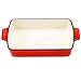 VonShef Cast Iron Cooking, Oven To Table Dish, Roasting Tray, Cookware, Pan, Red