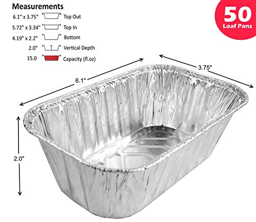 Handi-Foil 1 lb. Aluminum Foil Mini-Loaf/Bread Pan - Disposable Tins (pack of 50)