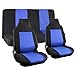 Motorup America 4pc Set Auto Seat Cover - Fits Select Vehicles Car Truck Van SUV - Blue & Black