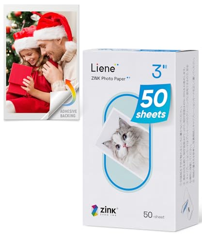 Liene Zink Pearl K100 Photo Paper 2x3″ 50 Sheets, Premium Photo Printer Paper w/Adhesive Back, Waterproof, Smudge Proof, Tear Proof, Instant Photo Paper Compatible w/Liene 2x3″ Photo Printer Scrapbook