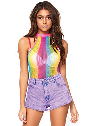 Leg Avenue womens Striped Halter Bodysuit