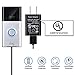 16 ft/ 5 m Charge Cable with DC Power Adapter Compatible with Ring Video Doorbell 1/2, Continuously Charging, No Need to Change the Batteries (for Ring Doorbell 1)