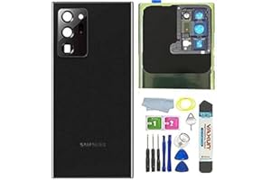 SLQ Galaxy Note 20 Ultra Back Glass Replacement (Waterproof) for Samsung Galaxy Note 20 Ultra Back Cover Glass with Camera Lens Parts Housing Door +Tools (Black)