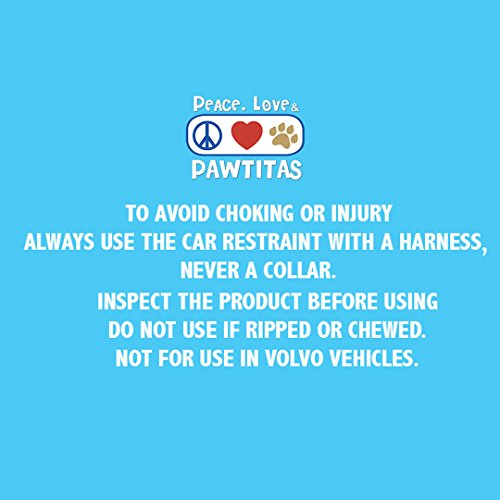 Pawtitas Pet Adjustable Safety Dog Seat Belt and Restraining Strap for Pet Carrier Teal