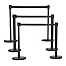 Goplus 6Pcs Stanchion Set W/ 6.5Feet Retractable Belt Posts Queue Pole Crowd Control Barrier (Black)