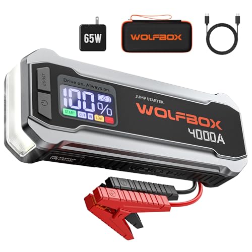 WOLFBOX 4000A Car Jump Starter 12V Portable Booster Box