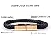 GVUSMIL USB Leather Charging Bracelets Portable Braided Wrist Band Bracelet Cable Data Charger Cord for iPhone(hematite metal+black leather) (A1) (A2)