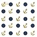 NICROLANDEE Nautical Decorations Navy Stripe Gold Paper Lanterns Royal Blue Tissue Pom Poms Flower Glitter Anchor Confetti Tassel Garland Party Balloon for Graduation, Wedding, Birthday, Bachelorette