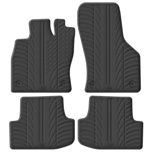 Gledring Set of Rubber Mats Compatible with Audi A3 (8Y) Sportback/Saloon 2020- Excl. MHEV (T Profile 4 Pieces + Mounting Clips), Black