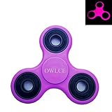 OWLCE Tri-Fidget Spinner EDC Focus Toys Fluorescent with Hybrid Ceramic Bearing Ultra Durable Non-3D printed for Adult Children (Luminous Purple )