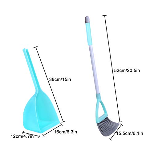 Kids Toy Housekeeping Cleaning Tools, 3 Piece Children Mini Pretend Play Cleaning Set Include Mop Broom Dustpan, Best Gift for Boys Girls (C) - Thumbnail 7