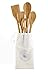 Viable Creations Handcrafted Bamboo Wooden Spoons with Cotton Muslin Bag - Set of 5