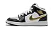 Jordan Mens Air 1 Mid SE (GS) BQ6931 007 Black Gold Patent Leather - Size 7Y