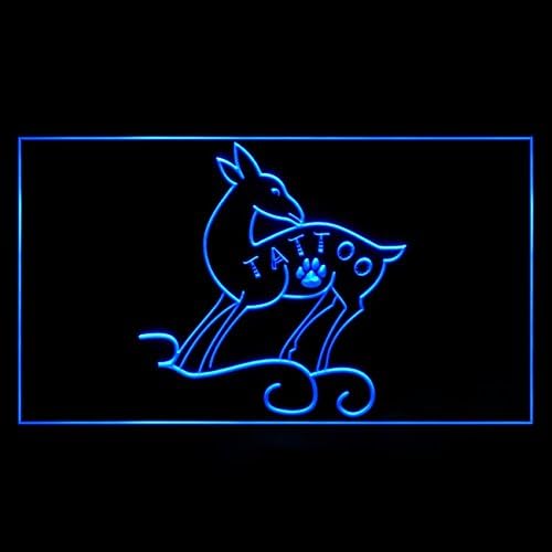100089 Tattoo Piercing Deer Body Art Shop Airbrush Display LED Light Sign