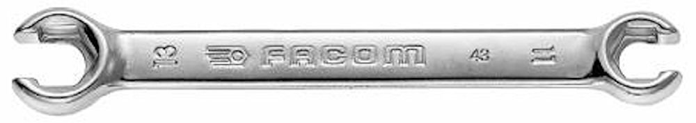 FACOM Open Ring Spanner with Stop Edge, 6 Edges, Length 124 mm, SW 10 x 11, 1 Piece, 43.10 x 11