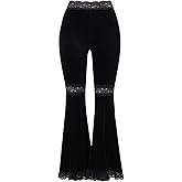 TSMNZMU Women's Gothic Velvet Pants - Punk Grunge High Waist Trousers, Vintage Alt Harajuku, Emo Hip-Hop Dance