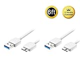 JANKO 2PCs Extra Long 6 Feet / 2 Meters USB 3.0 Sync and Charging Cable Charger Power Cord for Samsung Galaxy S5 i9600 Galaxy Note 3 III N9000