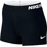 Nike Women's Pro Cool 3-Inch Training Shorts (Black/White/Small)