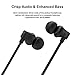 Earbuds, Vogek Tangle-Free Flat Cord Ergonomic in-Ear Headphones with Dynamic Crystal Clear Sound, Earphones with S/M/L Eartips Compatible with Samsung, Android Phone and More-Blackthumb 1