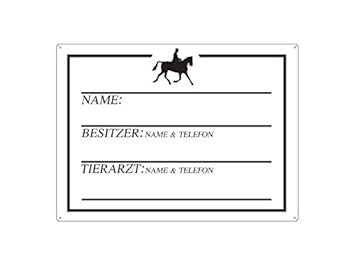 METALLSCHILD Blechschild WANDSCHILD PFERDEBOX WANDERREITER Boxenschild Pferd