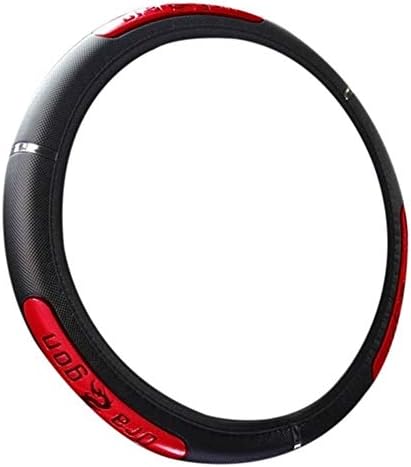 KMi-T Reflective PU Leather Car Steering-Wheel Cover China Dragon Design Fashion Sports Style Car Steering Wheel Cover Protector 38cm KMi-T (Color : Red)